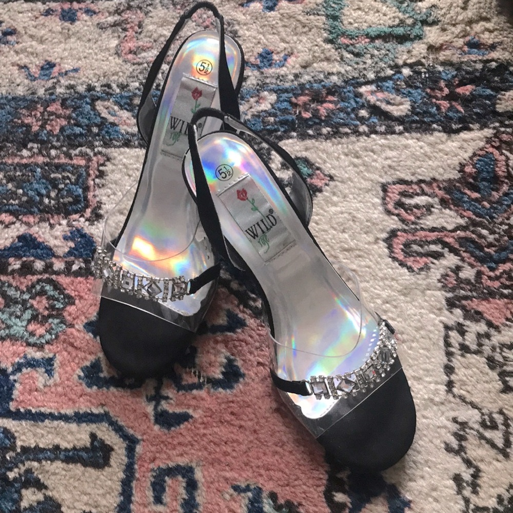 Evening party rhinestone heels